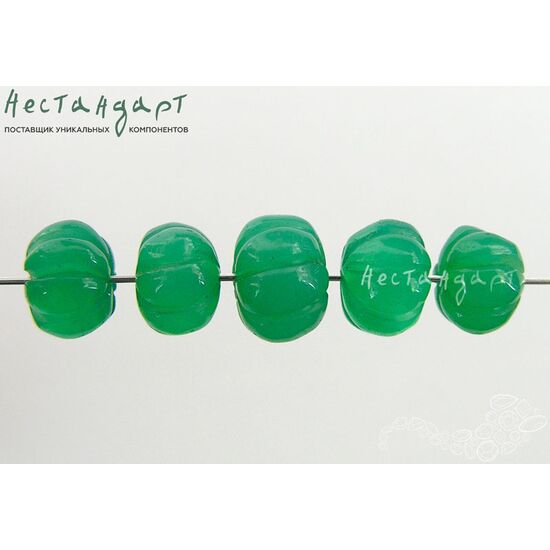 Халцедон натуральный  резная тыква 7х5-8х6 мм (комплект 5 шт.), изображение 3