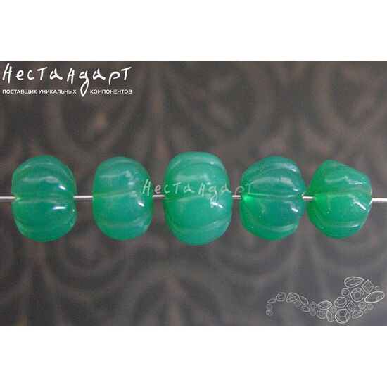 Халцедон натуральный  резная тыква 7х5-8х6 мм (комплект 5 шт.), изображение 4