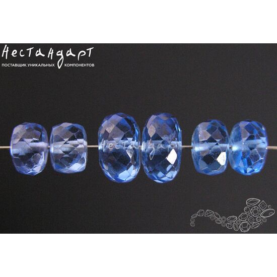 Шпинель лабораторная голубая рондель с огранкой 5,5-9,5 мм (комплект 6 шт.), изображение 4