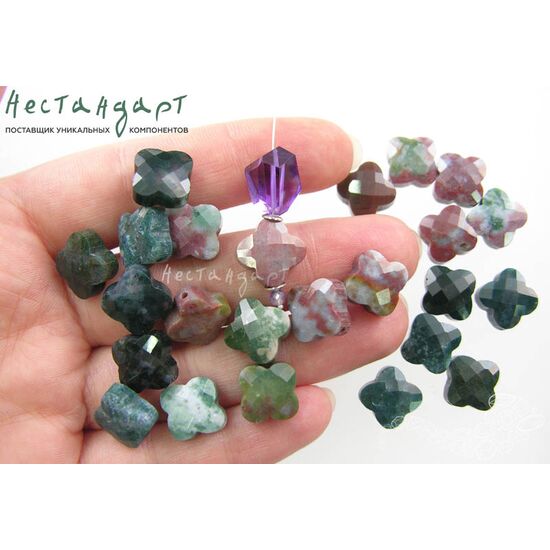 Халцедон натуральный резной Royal Clover 11 мм, изображение 3