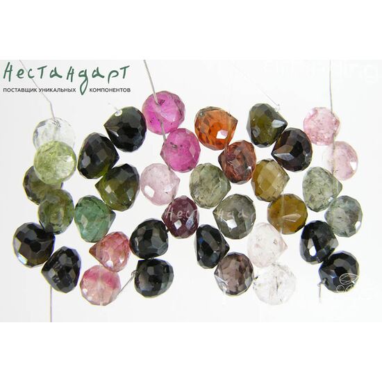 Турмалин натуральный луковка с огранкой 6,5х6 мм (комплект 6 шт.), изображение 3