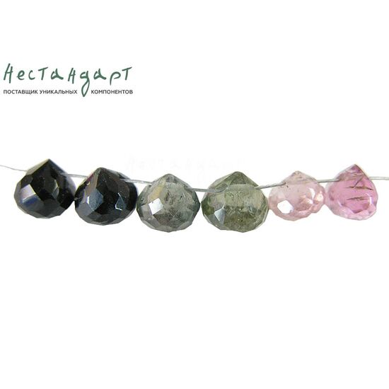 Турмалин натуральный луковка с огранкой 6,5х6 мм (комплект 6 шт.), изображение 4