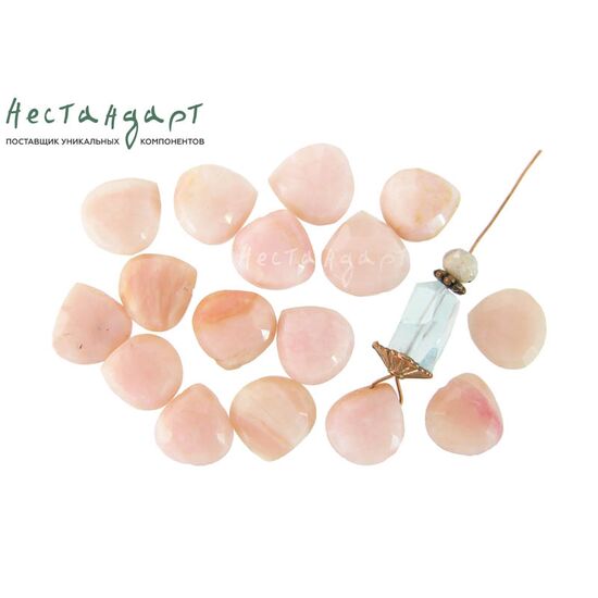 Опал натуральный розовый Teardrop 12х11 мм, изображение 3