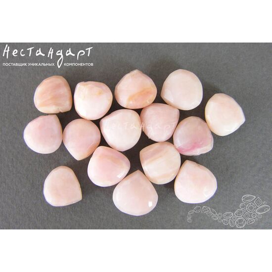 Опал натуральный розовый Teardrop 12х11 мм, изображение 4