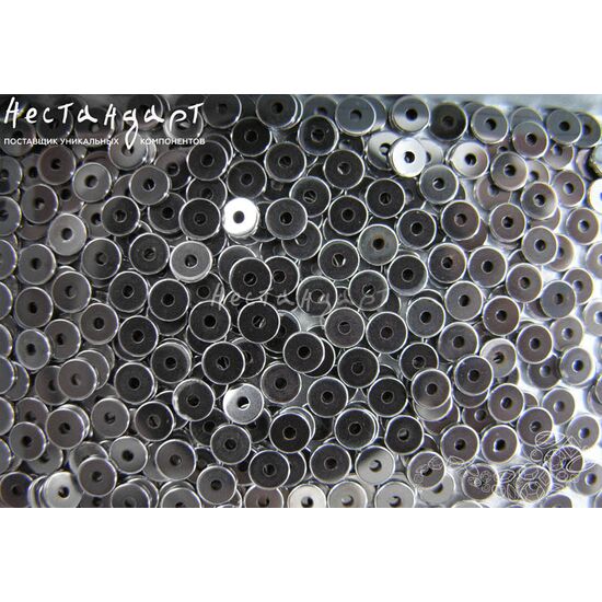 Гематит Roundel Disk Silver 4,5х1 мм (уп. 30 шт.), изображение 2