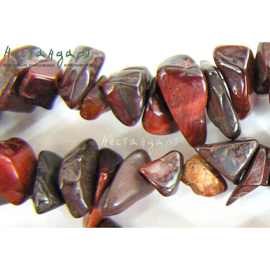 Бычий глаз натуральный галтовка 8х5 мм (нить 22 см)