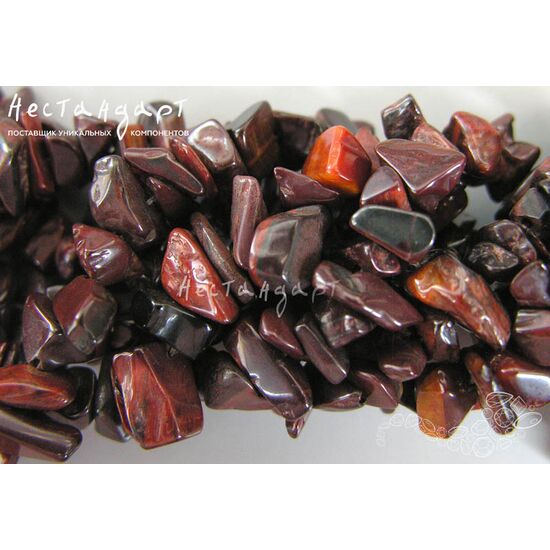 Бычий глаз натуральный галтовка 8х5 мм (нить 22 см), изображение 3