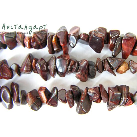 Бычий глаз натуральный галтовка 8х5 мм (нить 22 см), изображение 4