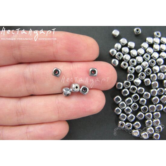 Гематит гладкий Cube 4 мм (уп. 5 шт.), изображение 2