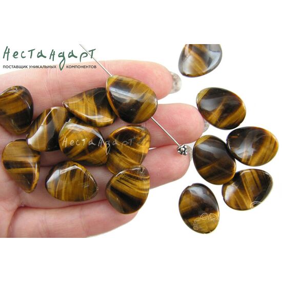 Тигровый глаз натуральный Oval Figured 20 мм, изображение 4
