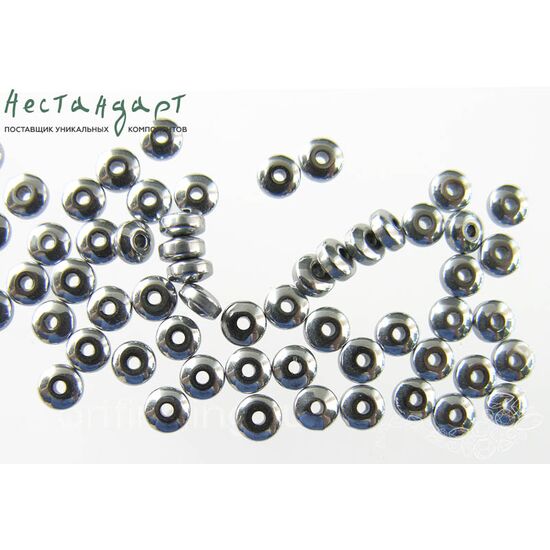 Гематит Roundel Disk Silver 4,5х2,2 мм (уп. 10 шт.), изображение 2