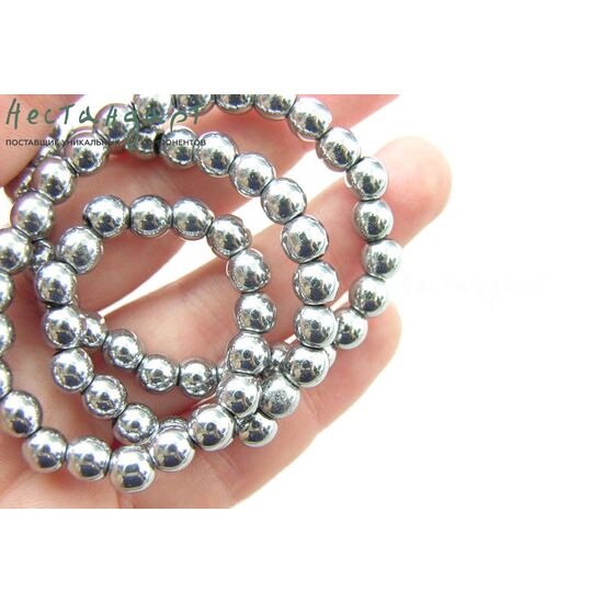 Гематит гладкий гальванизированный 6,5 мм (уп. 10 шт.), изображение 2