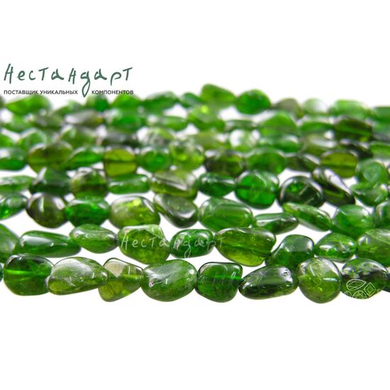 Хромдиопсид натуральный Free Form 7-10 мм (нить 10 см), изображение 4