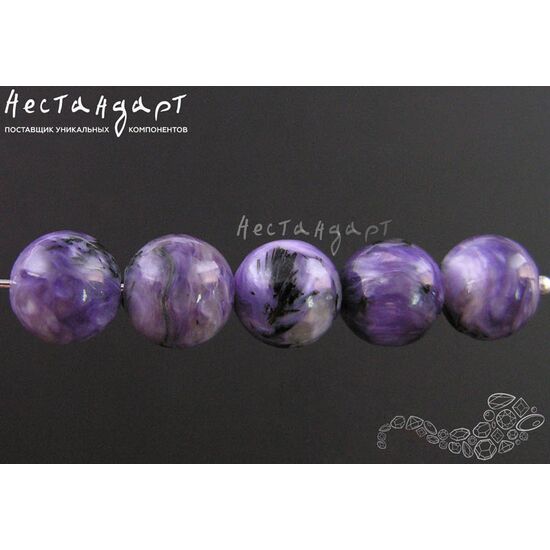 Чароит натуральный гладкий 10 мм, изображение 3