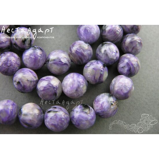 Чароит натуральный гладкий 10 мм, изображение 4