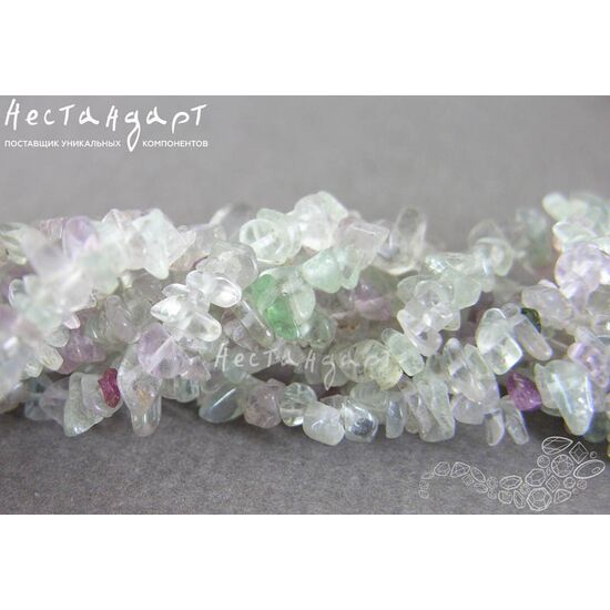 Флюорит натуральный галтовка 4х6 мм (нить 40 см), изображение 4