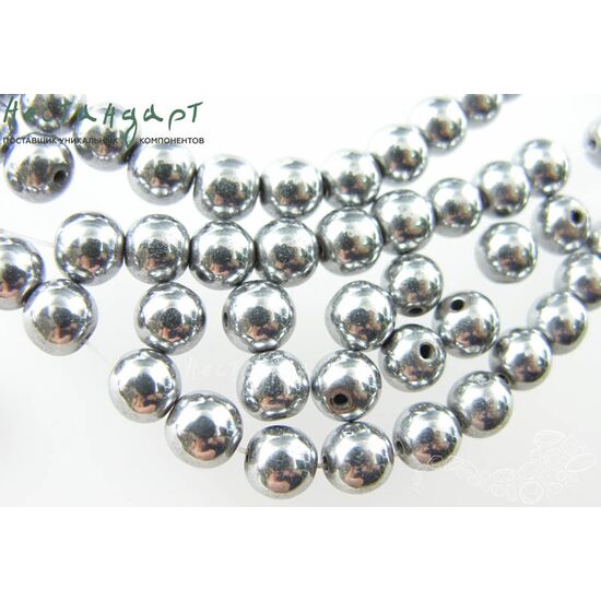 Гематит гладкий гальванизированный 8,5 мм (уп. 10 шт.), изображение 2