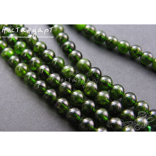 Хромдиопсид натуральный 6 мм (уп. 6 шт.), изображение 2