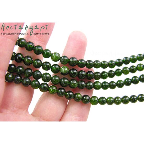 Хромдиопсид натуральный 6 мм (уп. 6 шт.), изображение 3