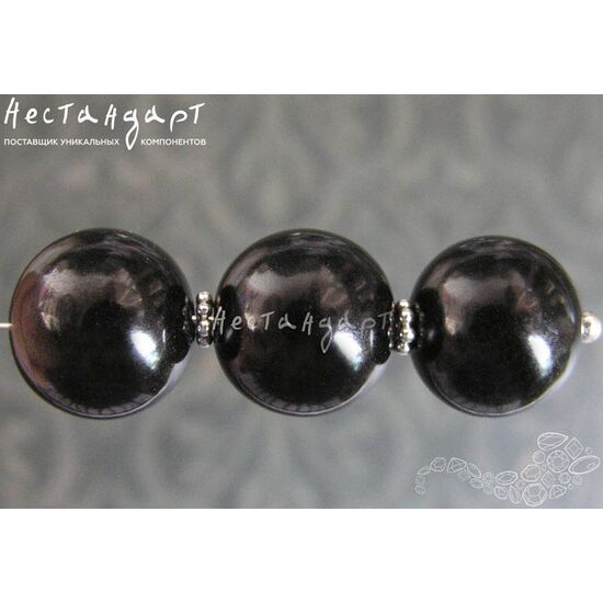 Гагат натуральный гладкий 10-10,5 мм