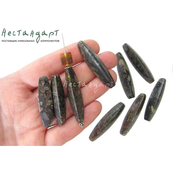 Риолит натуральный гладкий Long Bead 39-41х10-12 мм, изображение 2