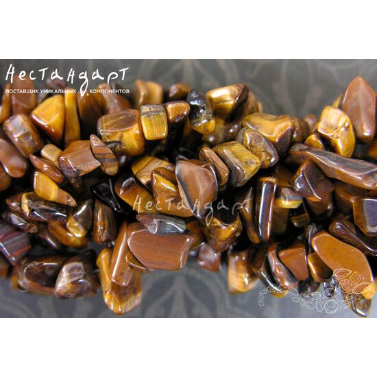 Тигровый глаз натуральный галтовка 4-10 мм (уп. 32 шт.)