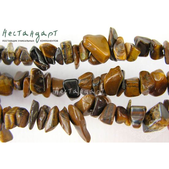 Тигровый глаз натуральный галтовка 4-10 мм (уп. 32 шт.), изображение 2