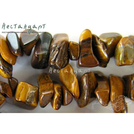 Тигровый глаз натуральный галтовка 4-10 мм (уп. 32 шт.), изображение 3