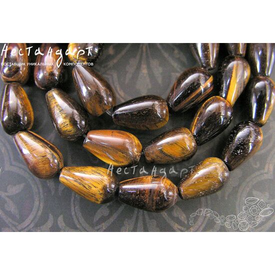 Тигровый глаз натуральный Drop 20х12 мм, изображение 3