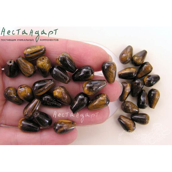 Тигровый глаз натуральный Drop 20х12 мм, изображение 4