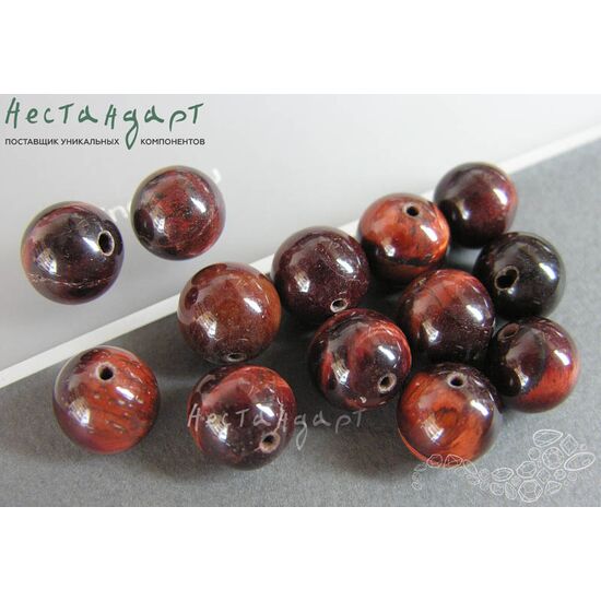 Бычий глаз натуральный гладкий 10 мм (уп. 5 шт.), изображение 2