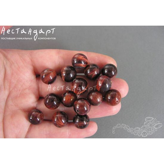 Бычий глаз натуральный гладкий 10 мм (уп. 5 шт.), изображение 4