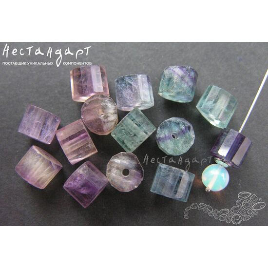 Флюорит натуральный Faceted Plug 7,5x6 мм, изображение 3
