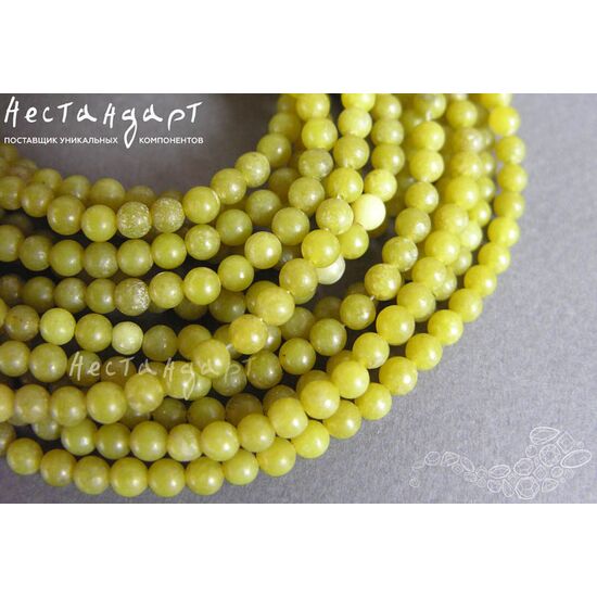 Офит натуральный зелёный 4,5 мм (нить 19 см), изображение 2