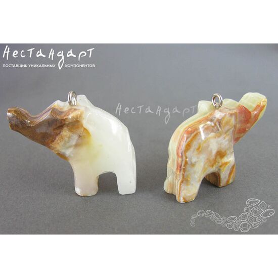 Кальцит натуральный Кулон "Слоник" 39х30 мм, изображение 2