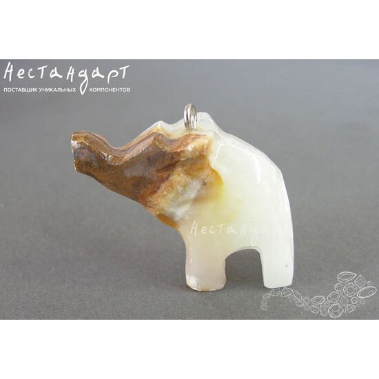 Кальцит натуральный Кулон "Слоник" 39х30 мм, изображение 4