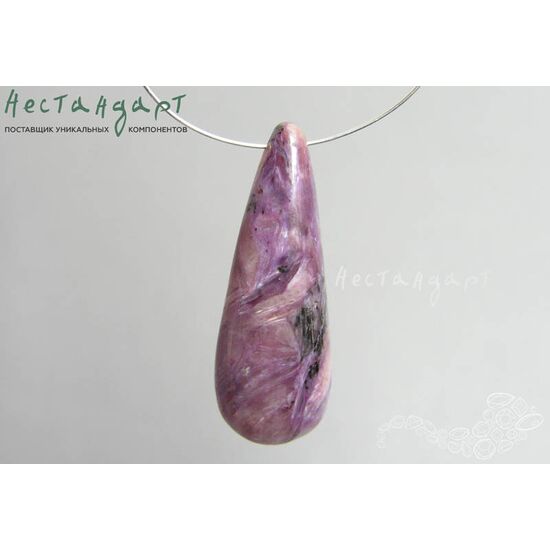 Чароит натуральный крупная капля 28х15 мм, изображение 2