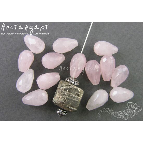 Кварц натуральный розовый Drop 12х7 мм
