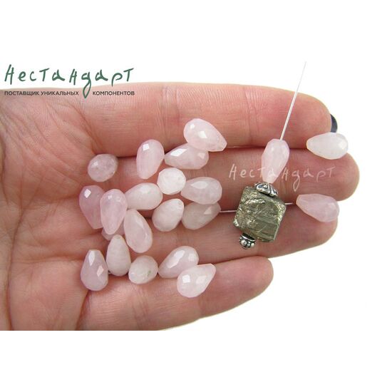 Кварц натуральный розовый Drop 12х7 мм, изображение 2