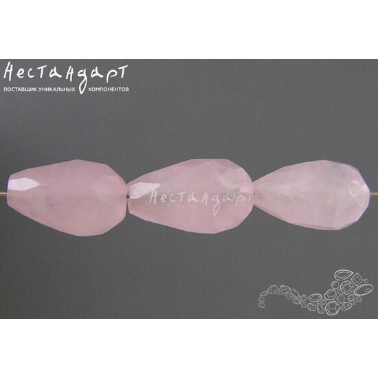 Кварц натуральный розовый Drop 12х7 мм, изображение 3