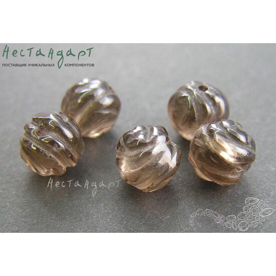 Кварц натуральный дымчатый резной Rose 8 мм (уп. 6 шт.), изображение 4