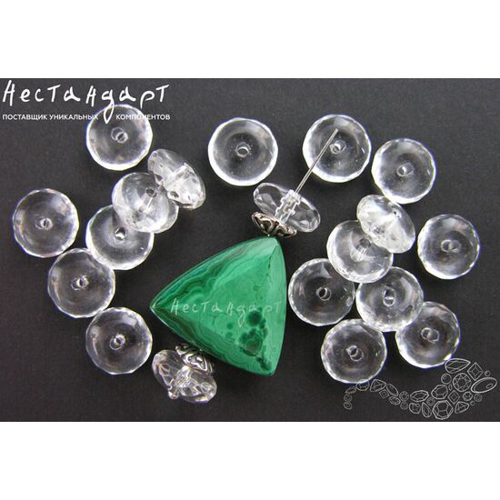 Горный хрусталь натуральный рондель с огранкой 10х4,5 мм (уп. 5 шт), изображение 4