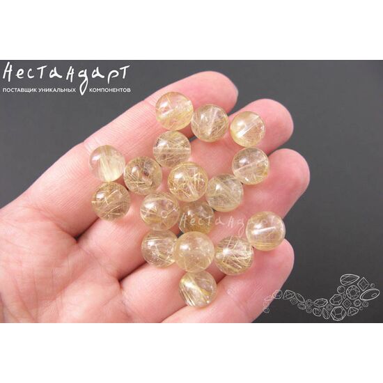 Кварц натуральный рутиловый (волосатик) 10 мм, изображение 4