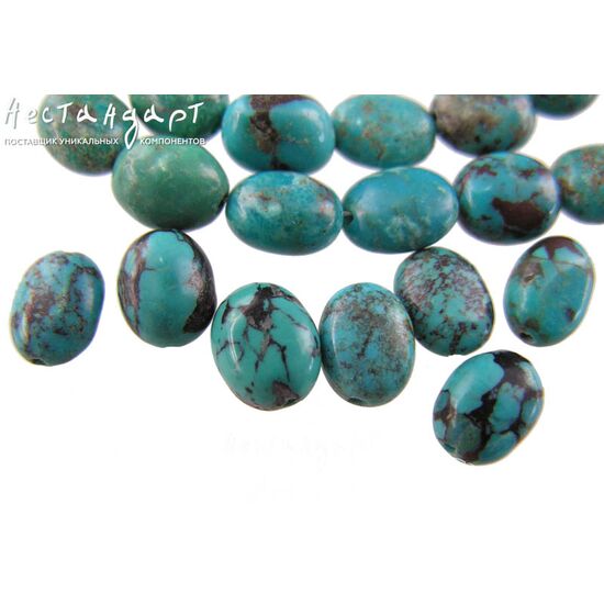 Бирюза натуральная Hubei Pebble 13-15 х 10-11 мм, изображение 3