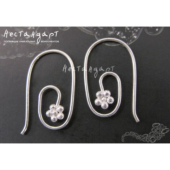 Швензы Flower Swirl Sterling Silver 24х14 мм (пара)