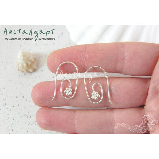 Швензы Flower Swirl Sterling Silver 24х14 мм (пара), изображение 2