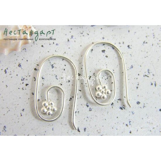 Швензы Flower Swirl Sterling Silver 24х14 мм (пара), изображение 3