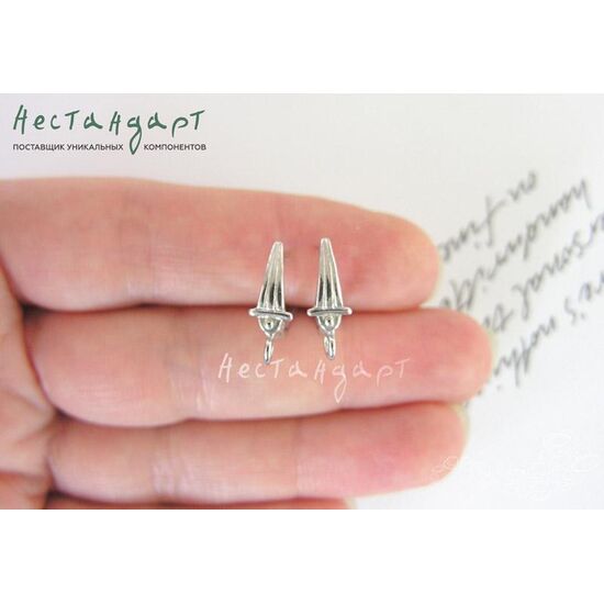 Швензы Graceful Sterling Silver Rhodium Plated 16х6 мм (пара), изображение 2