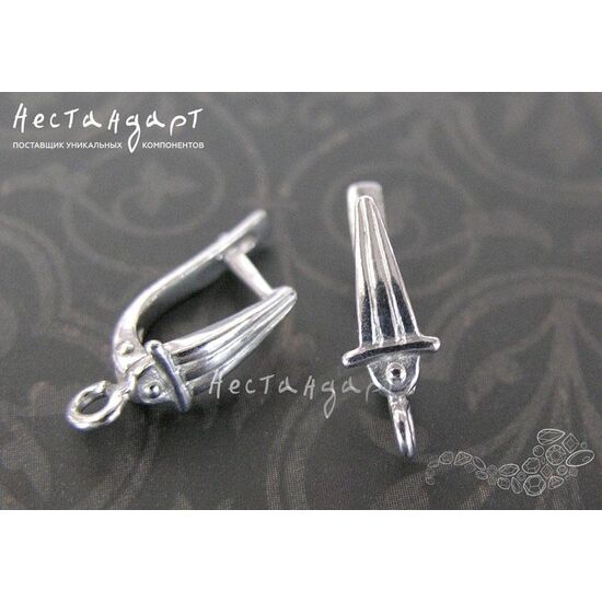 Швензы Graceful Sterling Silver Rhodium Plated 16х6 мм (пара), изображение 3