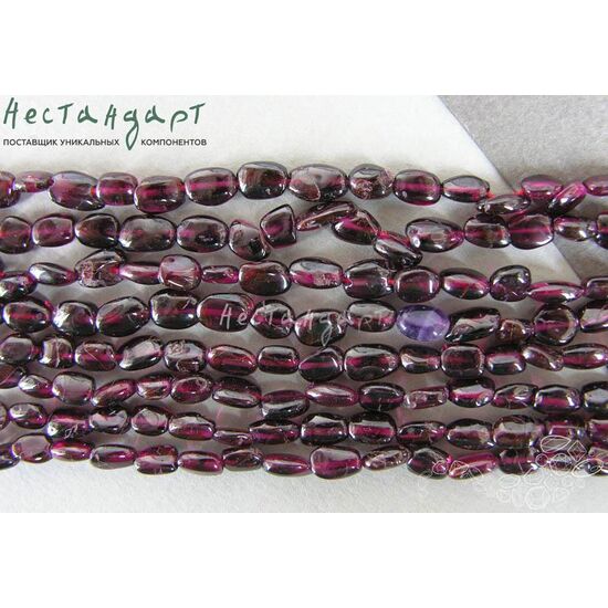 Гранат родолит натуральный Small Oval 7х6 мм (нить 10 см), изображение 3